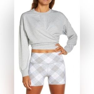 Alo Yoga Dreamy Wrap Crop Sweatshirt Grey Sz small